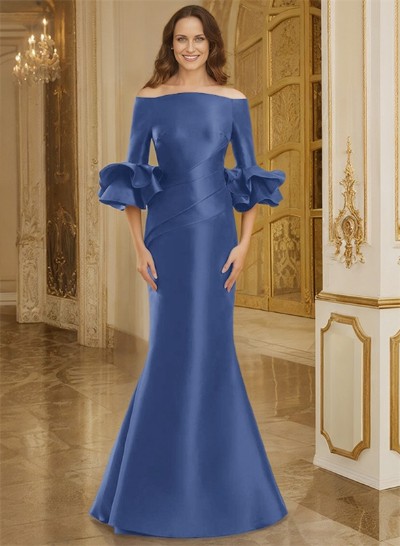 Trumpet/Mermaid Off-The-Shoulder Satin Mother Of The Bride Dresses