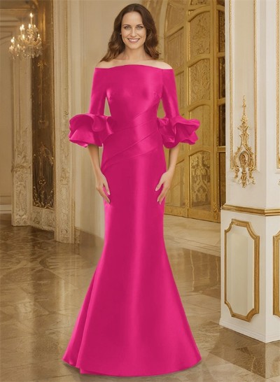 Trumpet/Mermaid Off-The-Shoulder Satin Mother Of The Bride Dresses