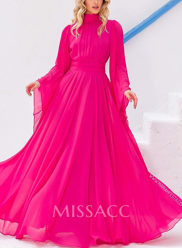 A-Line Halter Long Sleeves Floor-Length Chiffon Mother Of The Bride Dresses A-Line Halter Long Sleeves Floor-Length Chiffon Mother Of The Bride Dresses