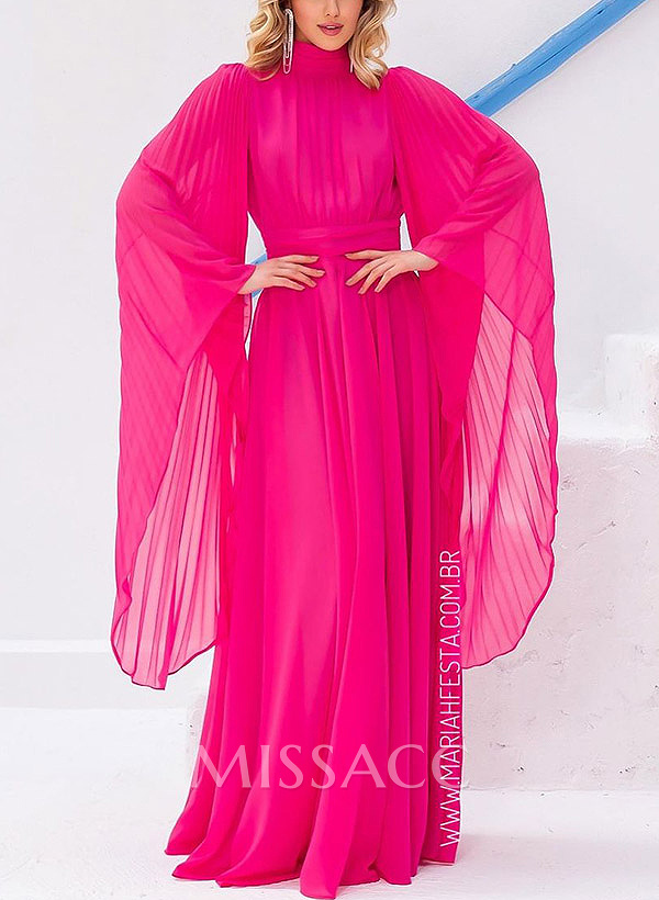 A-Line Halter Long Sleeves Floor-Length Chiffon Mother Of The Bride Dresses A-Line Halter Long Sleeves Floor-Length Chiffon Mother Of The Bride Dresses