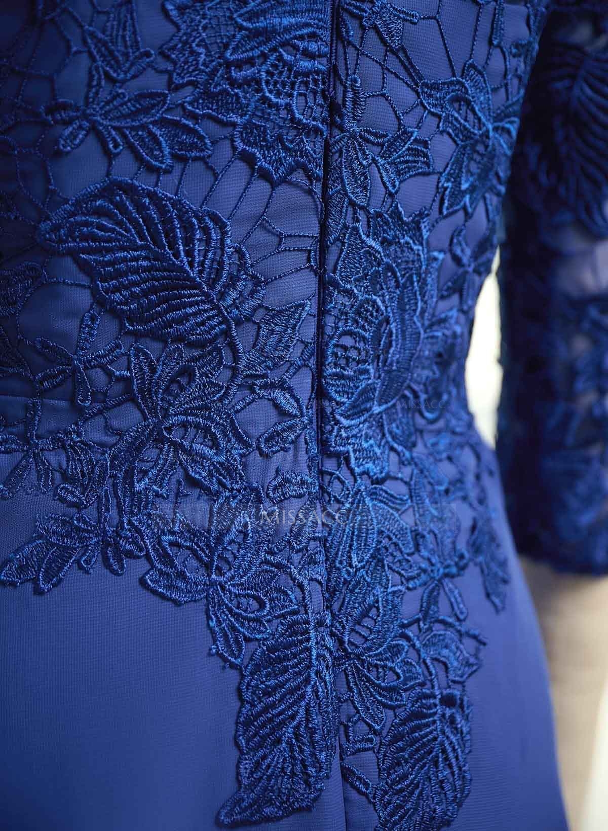 Scoop Neck Chiffon Mother Of The Bride Dresses With Appliques Lace