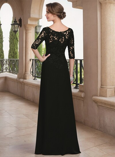 Scoop Neck Chiffon Mother Of The Bride Dresses With Appliques Lace