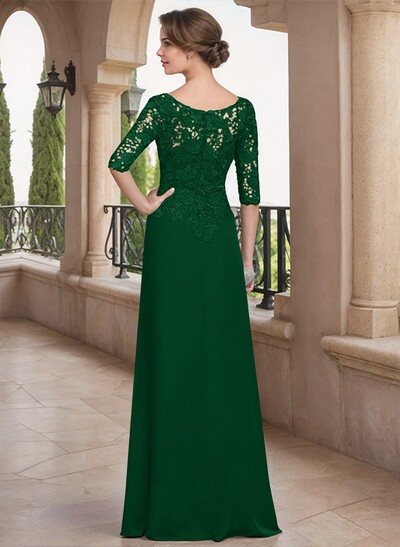 Scoop Neck Chiffon Mother Of The Bride Dresses With Appliques Lace