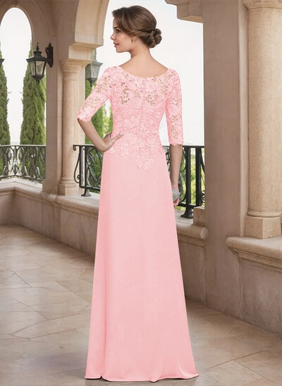 Scoop Neck Chiffon Mother Of The Bride Dresses With Appliques Lace