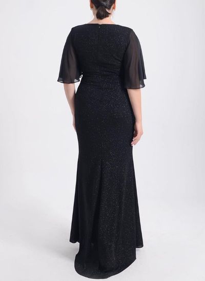 Sheath/Column V-Neck Sequined Mother Of The Bride Dresses With Rhinestone