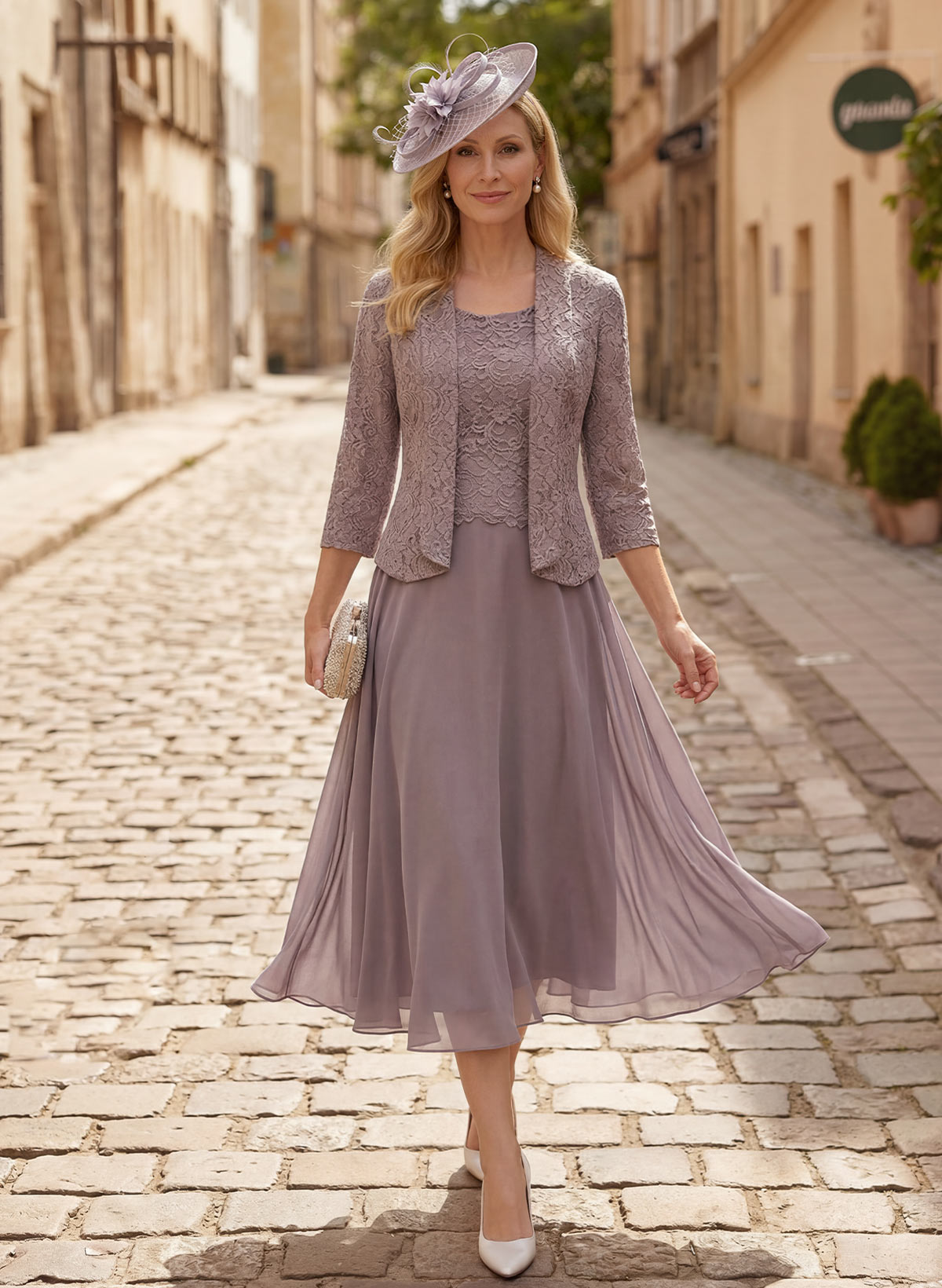 Purple dresses for special occasions - A-Line Scoop Neck Chiffon Mother Of The Bride Dresses With Appliques Lace