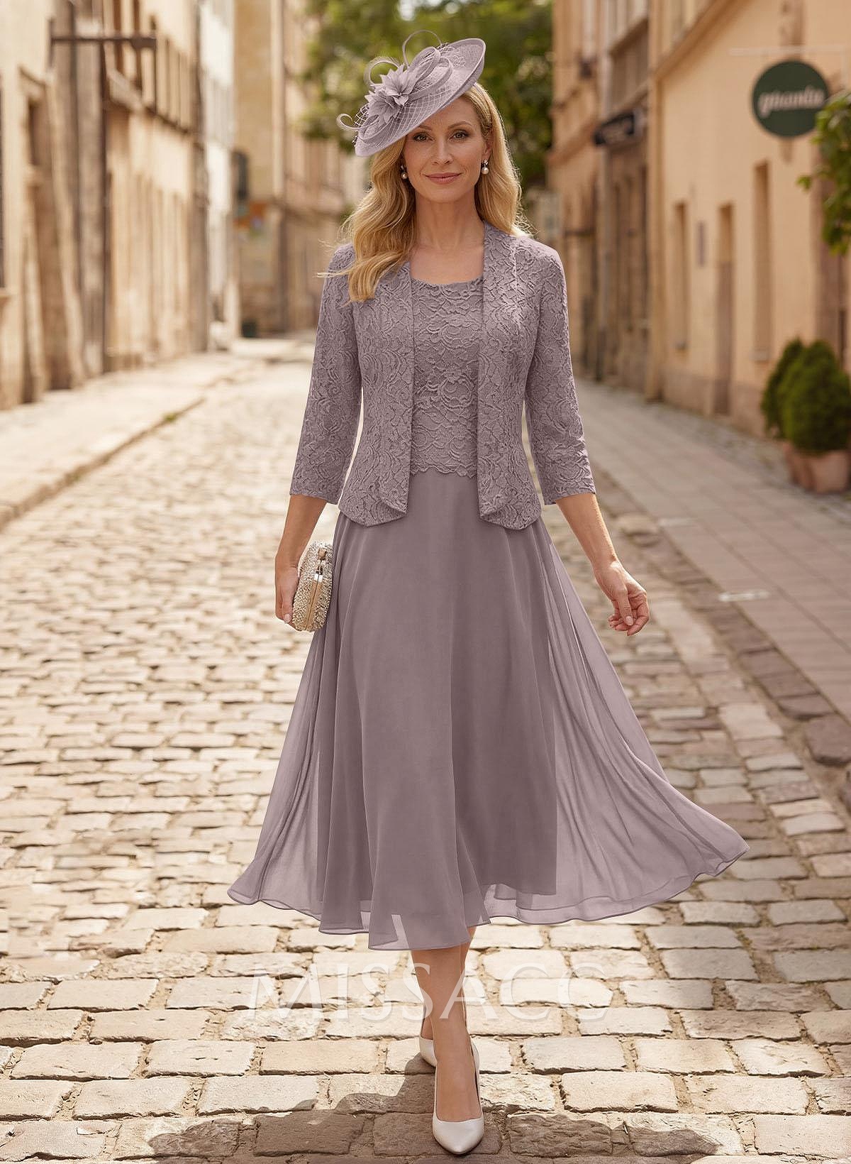 A-Line Scoop Neck Chiffon Mother Of The Bride Dresses With Appliques Lace A-Line Scoop Neck Chiffon Mother Of The Bride Dresses With Appliques Lace