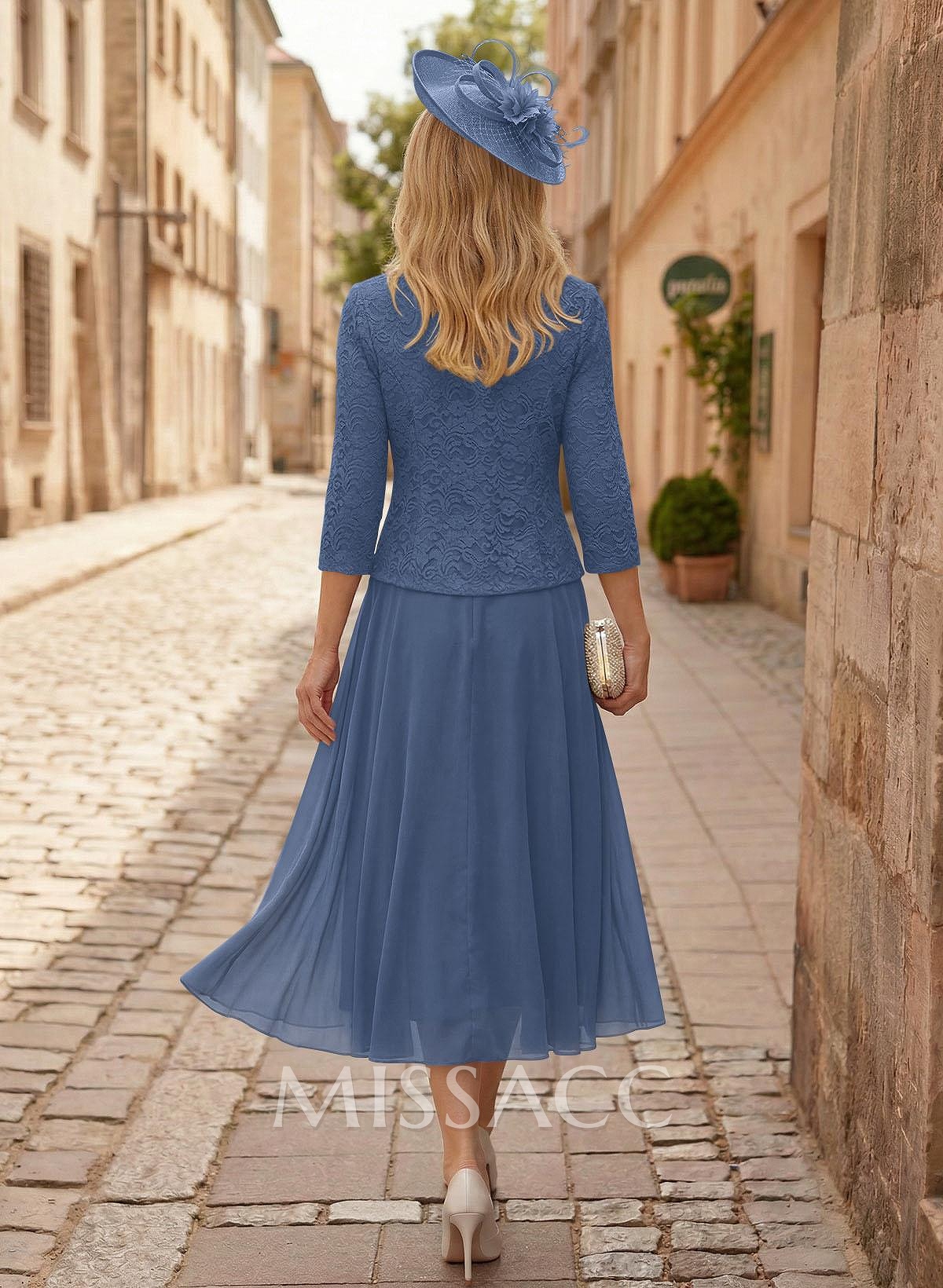 A-Line Scoop Neck Chiffon Mother Of The Bride Dresses With Appliques Lace