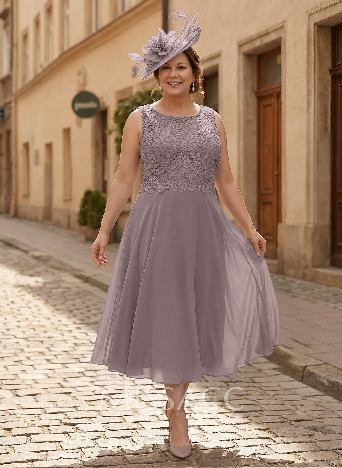 A-Line Scoop Neck Chiffon Mother Of The Bride Dresses With Appliques Lace A-Line Scoop Neck Chiffon Mother Of The Bride Dresses With Appliques Lace