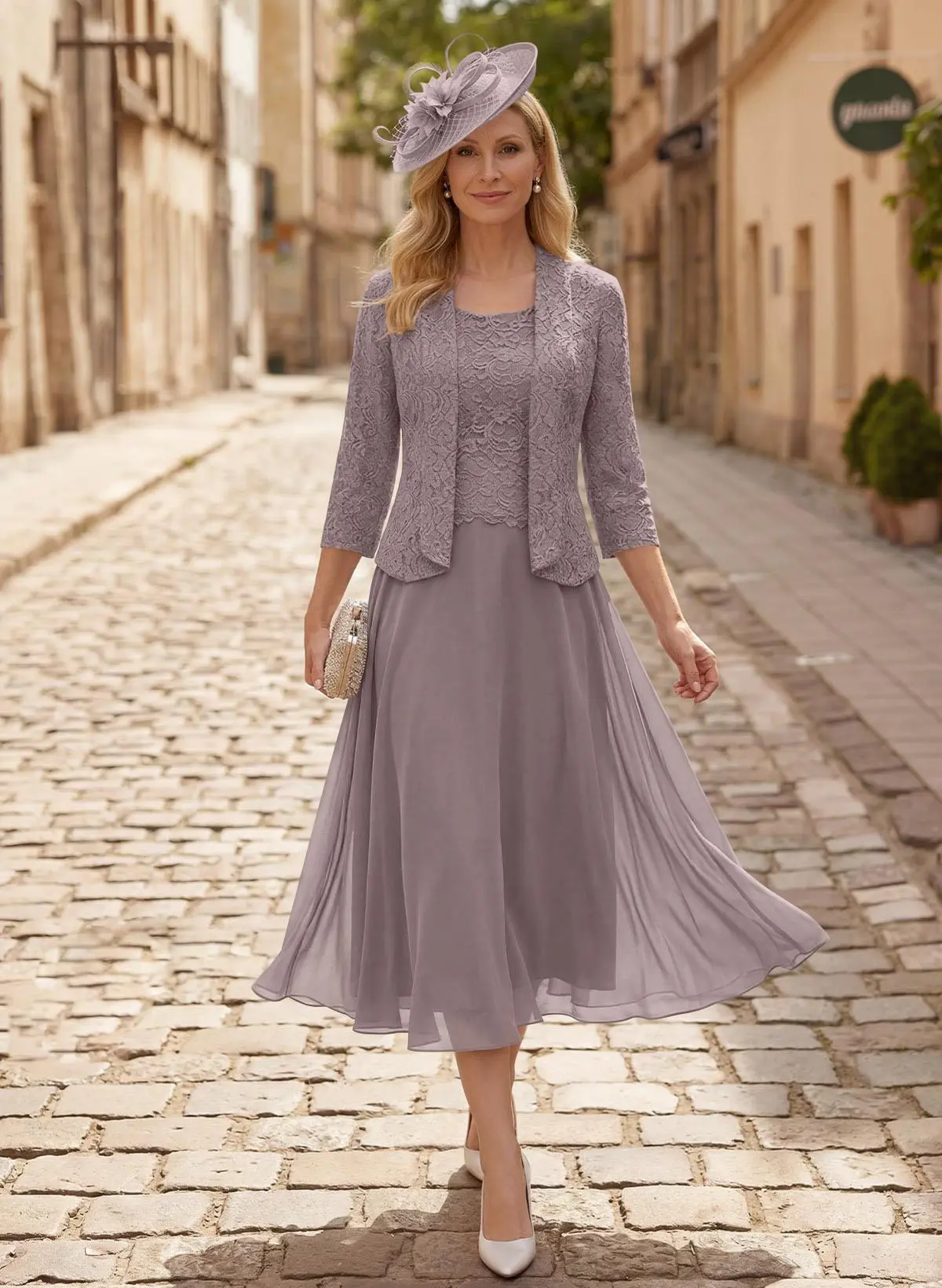 A-Line Scoop Neck Chiffon Mother Of The Bride Dresses With Appliques Lace A-Line Scoop Neck Chiffon Mother Of The Bride Dresses With Appliques Lace
