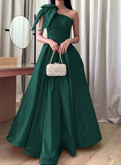 A-Line One-Shoulder Sleeveless Satin Mother Of The Bride Dresses With Bow(s)