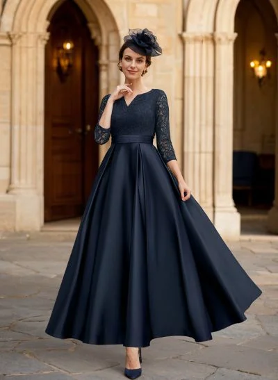 ankle length formal dresses with sleeves Long Sleeves Appliques Ankle Length Chiffon Mother Of The Bride Dress
