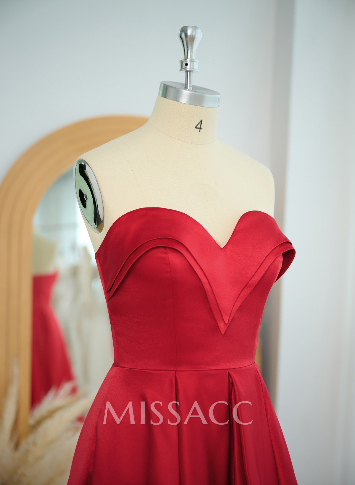 A-Line Sweetheart Satin Asymmetrical Prom Dress