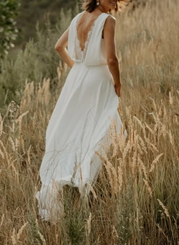 sachin and babi light blue dress Simple Flowy Chiffon Off Shoulder Sleeve Summer Wedding Dress Long Elegant  #E8942