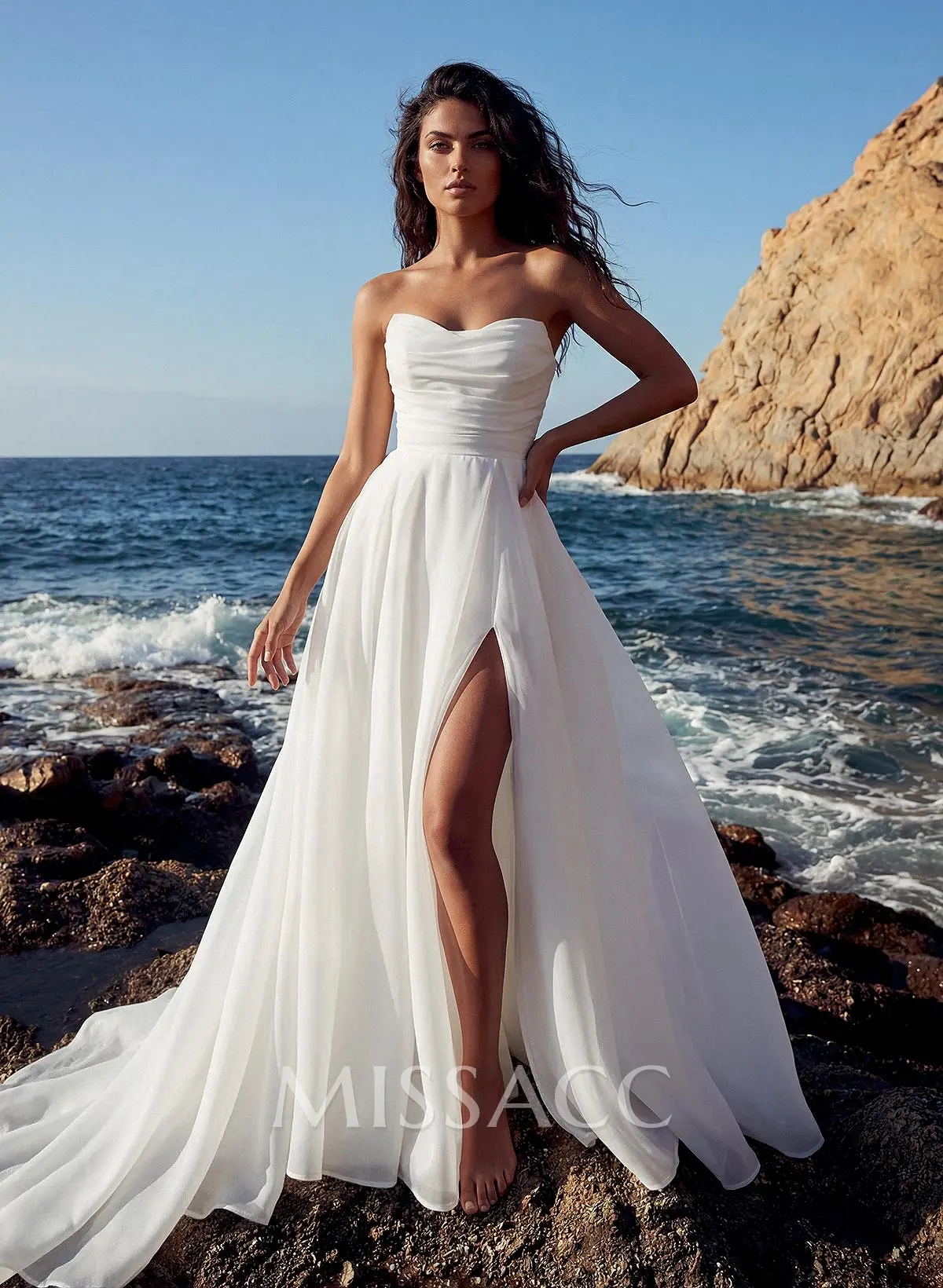 ball gown wedding dress with long train V-neck Sleeves Cathedral Royal Dresses SWD0021 A-line V-neck Long Sleeves Wedding