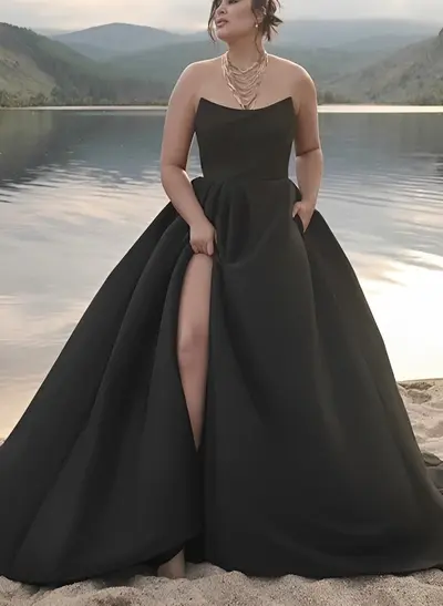 Ball-Gown Sweetheart Sleeveless Stretch Crepe Sweep Train Wedding Dress