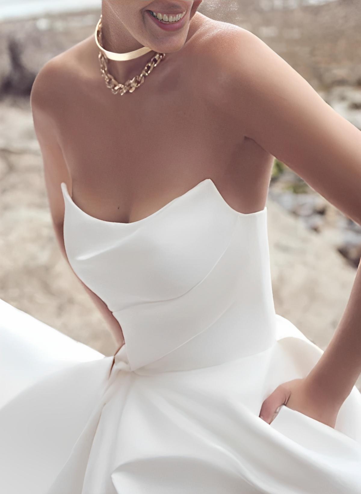 Ball-Gown Sweetheart Sleeveless Stretch Crepe Sweep Train Wedding Dress