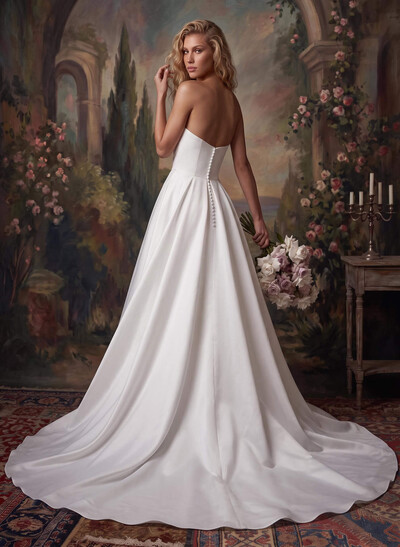 Ball-Gown Sweetheart Sleeveless Stretch Crepe Sweep Train Wedding Dress