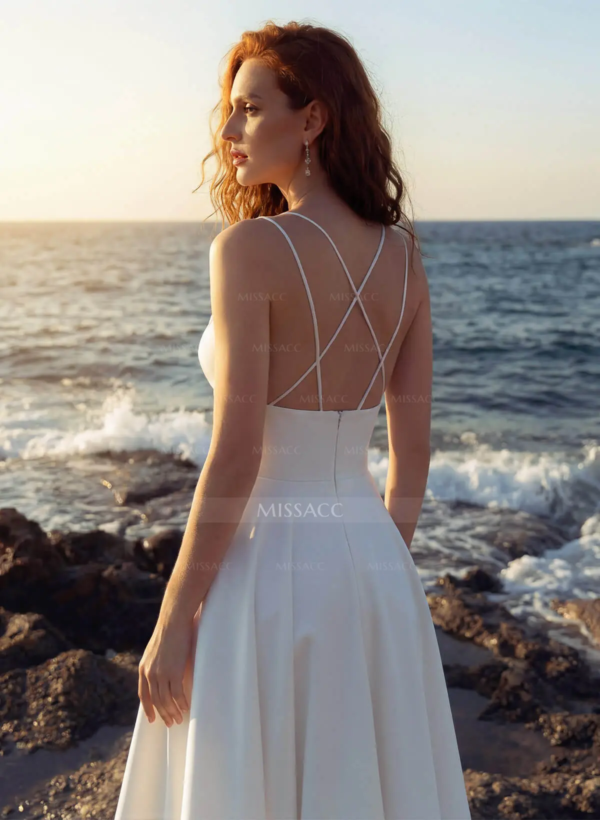princess polly baby blue dress Casual Bridal Dresses | Simple Beach Chiffon Wedding Gowns main image 1