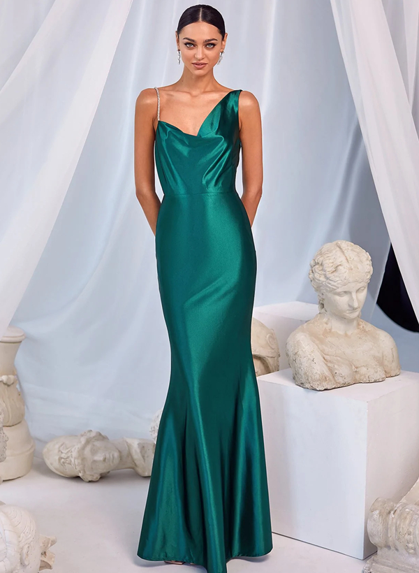 Green Open back Silk Sex Evening Dresses With beading