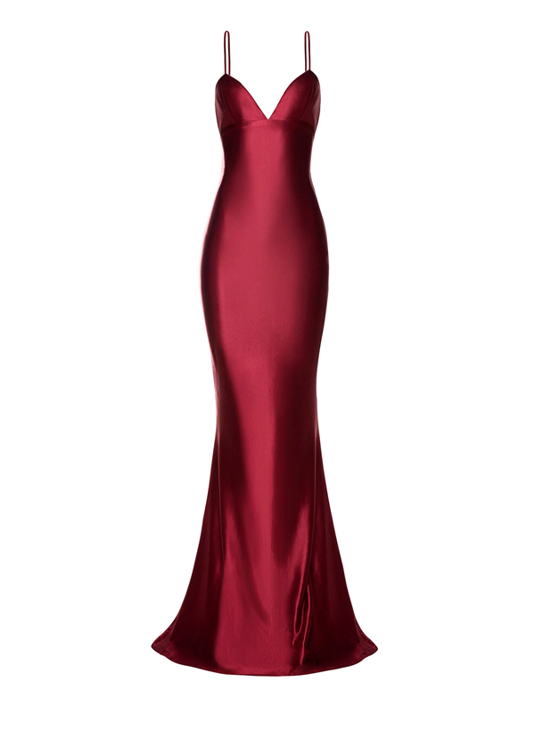 Red Mermaid Sex Evening Dresses With Court Train