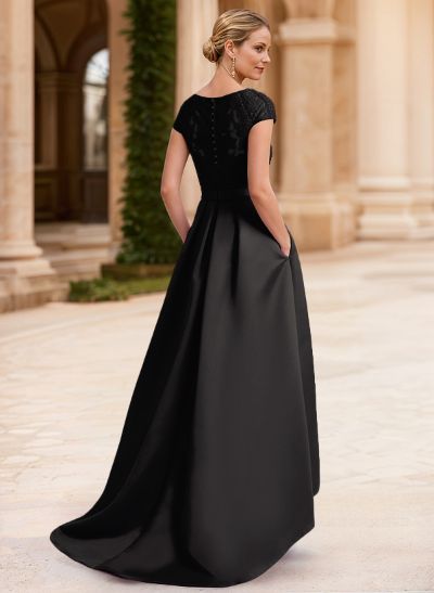 Lace Elegant A-Line Evening Dresses With Beading Satin