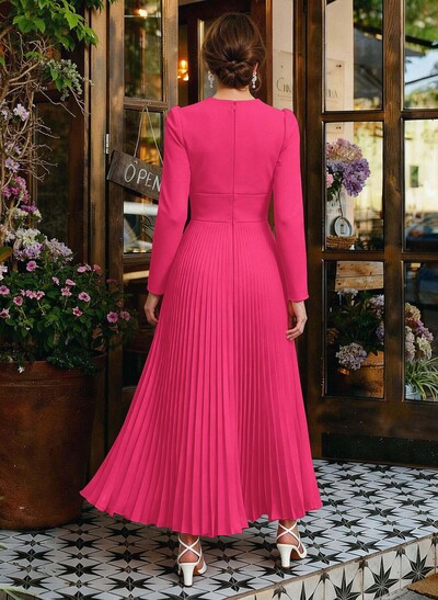 A-Line V-Neck Long Sleeves Chiffon Ankle-Length Mother Of The Bride Dresses