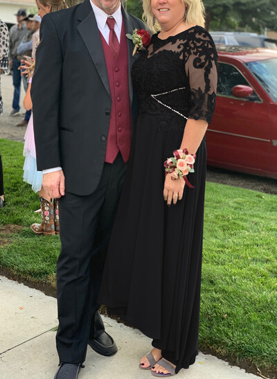 High Low Lace Elegant Mother Of The Bride Dresses With Chiffon