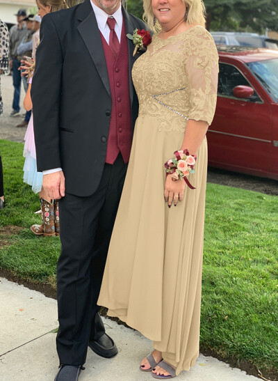 High Low Lace Elegant Mother Of The Bride Dresses With Chiffon