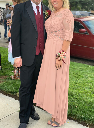 High Low Lace Elegant Mother Of The Bride Dresses With Chiffon