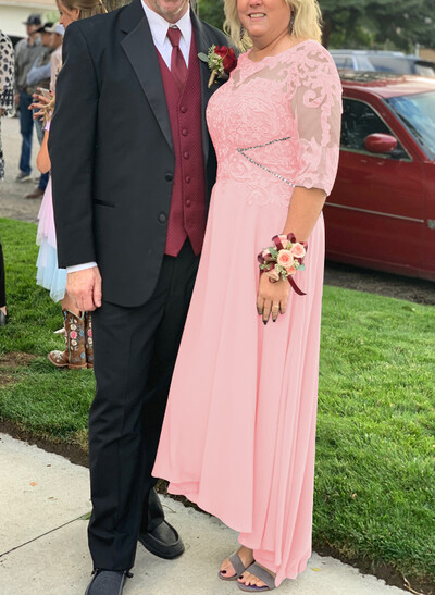 High Low Lace Elegant Mother Of The Bride Dresses With Chiffon