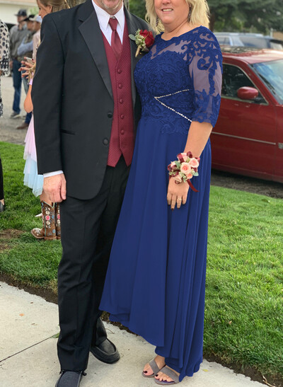 High Low Lace Elegant Mother Of The Bride Dresses With Chiffon