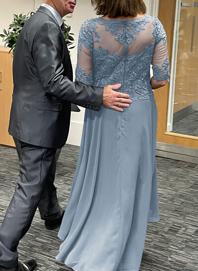 High Low Lace Elegant Mother Of The Bride Dresses With Chiffon