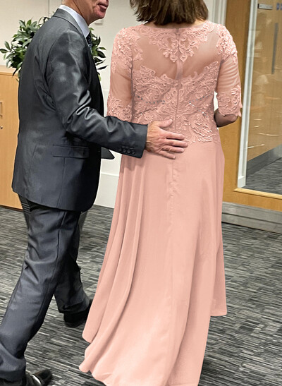 High Low Lace Elegant Mother Of The Bride Dresses With Chiffon