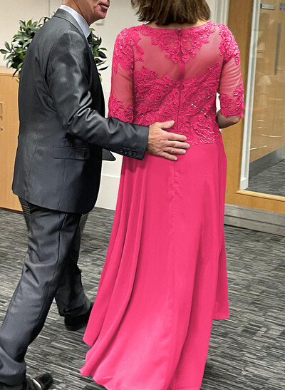 High Low Lace Elegant Mother Of The Bride Dresses With Chiffon