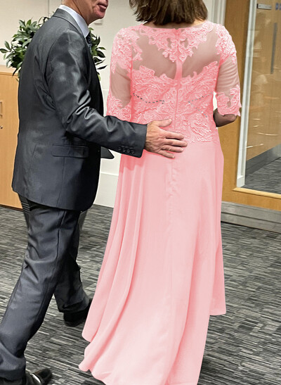High Low Lace Elegant Mother Of The Bride Dresses With Chiffon