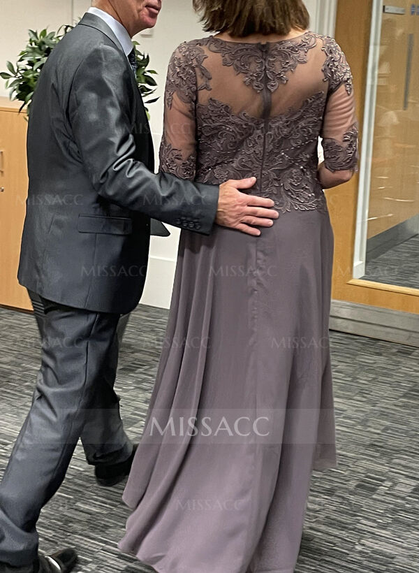 High Low Lace Elegant Mother Of The Bride Dresses With Chiffon