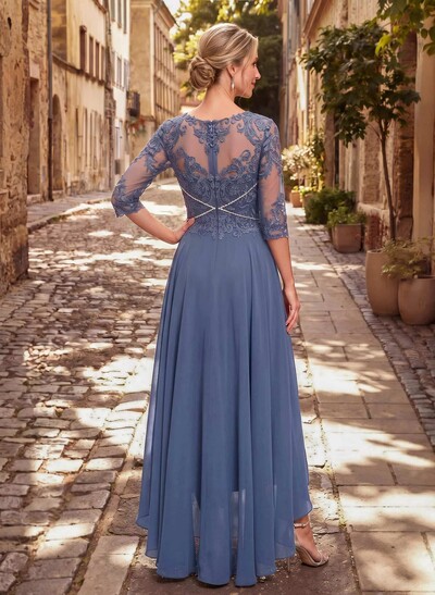 High Low Lace Elegant Mother Of The Bride Dresses With Chiffon