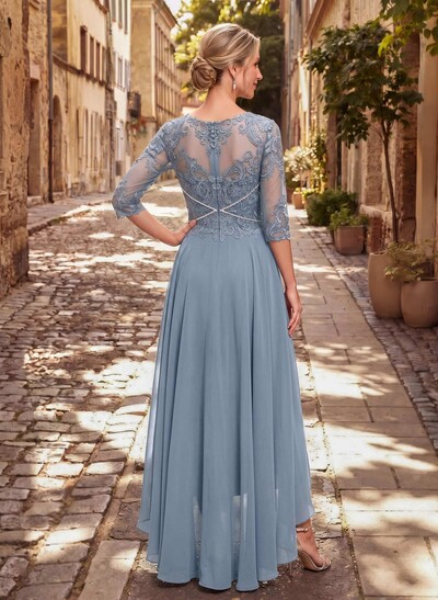 High Low Lace Elegant Mother Of The Bride Dresses With Chiffon