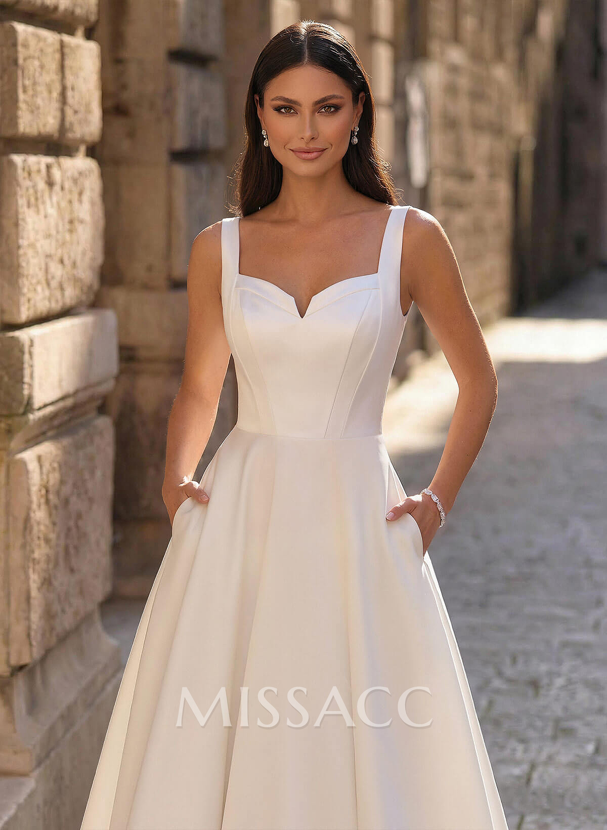 Ball-Gown/Princess Sweetheart Sweep Train Satin Wedding Dress Ball-Gown/Princess Sweetheart Sweep Train Satin Wedding Dress