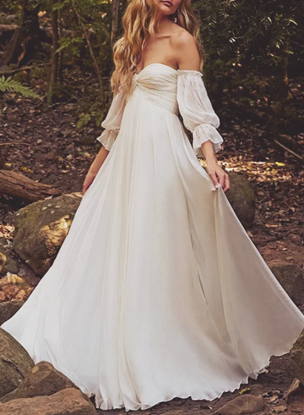 chiffon maxi dress Rialto Floral Dress- Women's Designer Luxury Dresses Size:S-M-L/3-2-1 bfcrash_sunday Casual Wedding Dresses: 15