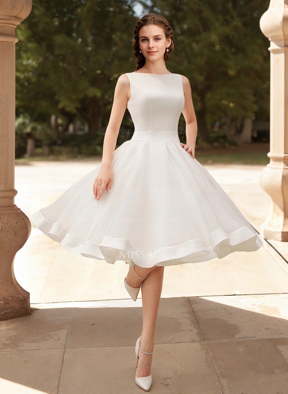 Short Wedding Dresses 2023 Vintage 1950S Bridal Gown With Satin Bow(s)