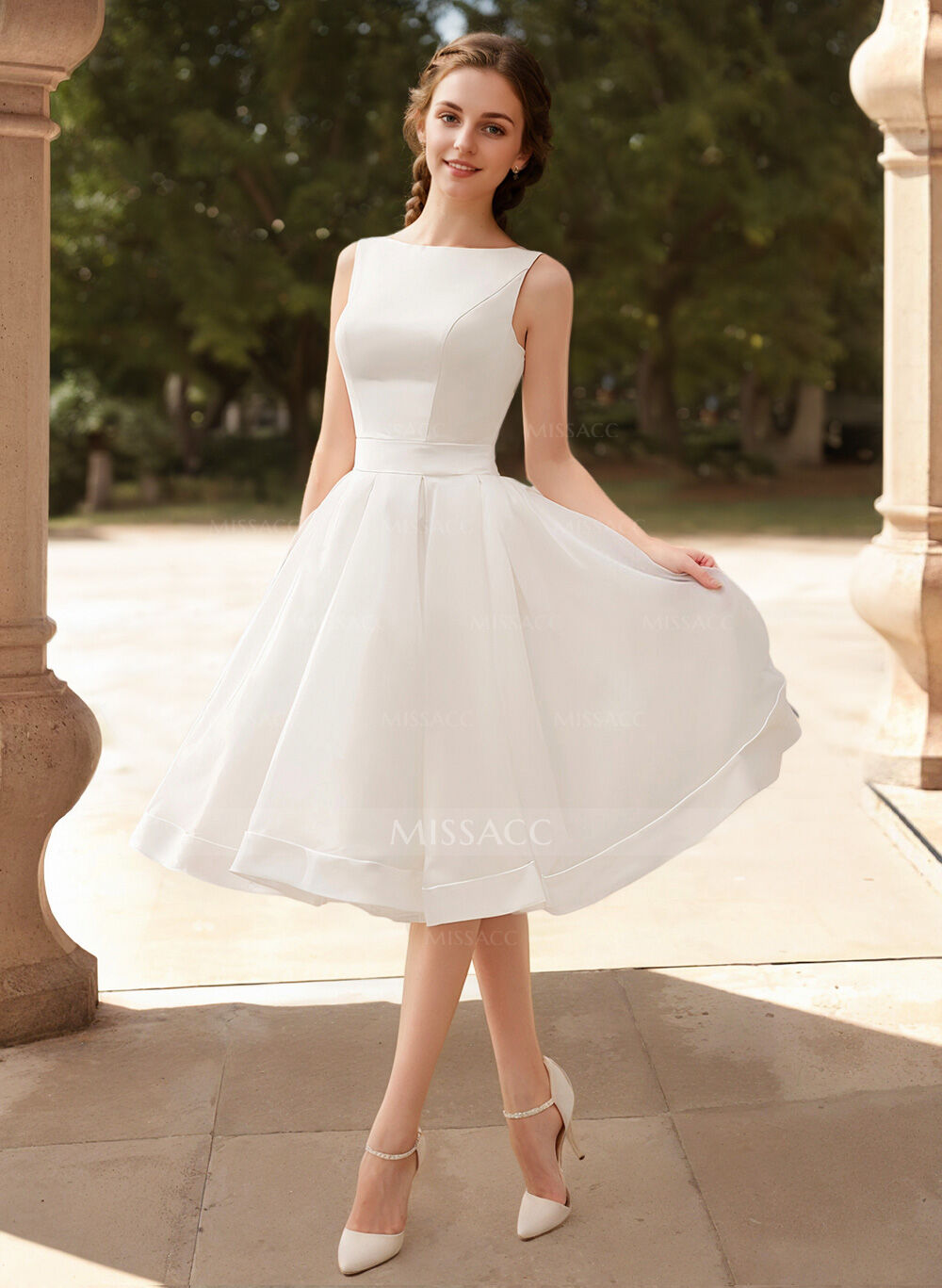 Short Wedding Dresses 2023 Vintage 1950S Bridal Gown With Satin Bow(s)