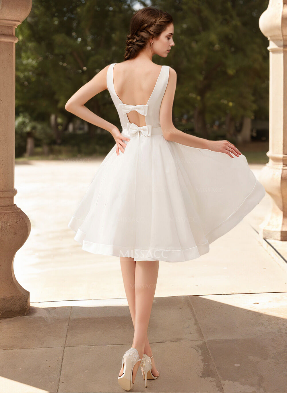 Short Wedding Dresses 2023 Vintage 1950S Bridal Gown With Satin Bow(s)