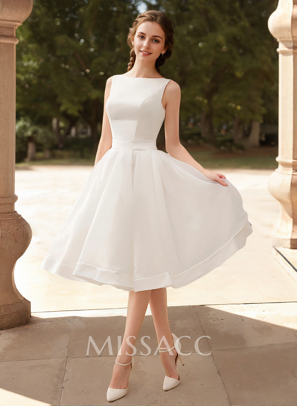 Short Wedding Dresses 2023 Vintage 1950S Bridal Gown With Satin Bow(s)