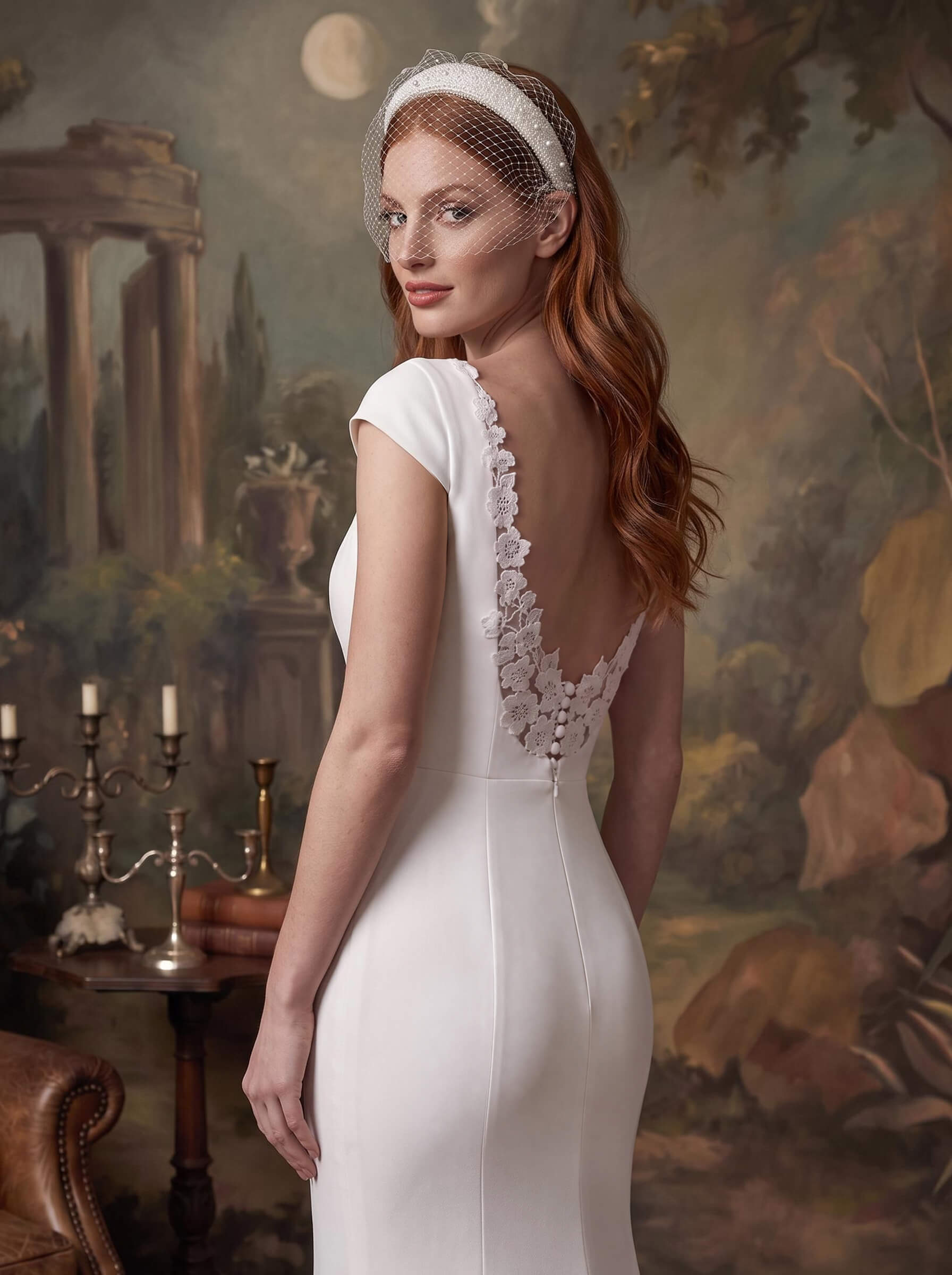 V-Neck Mermaid Wedding Dress With Short Sleeves V-Neck Mermaid Wedding Dress With Short Sleeves