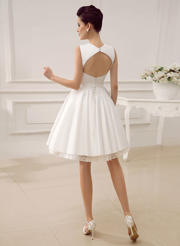 Short Wedding Dresses 2023 Satin 1950S Vintage Sweetheart With Simple