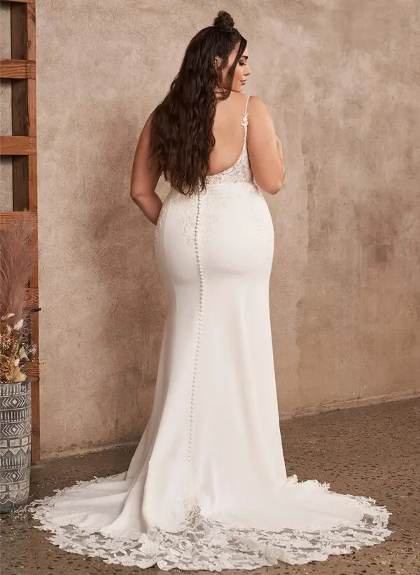Plus Size Lace Mermaid Wedding Dresses With Open Back - Missacc