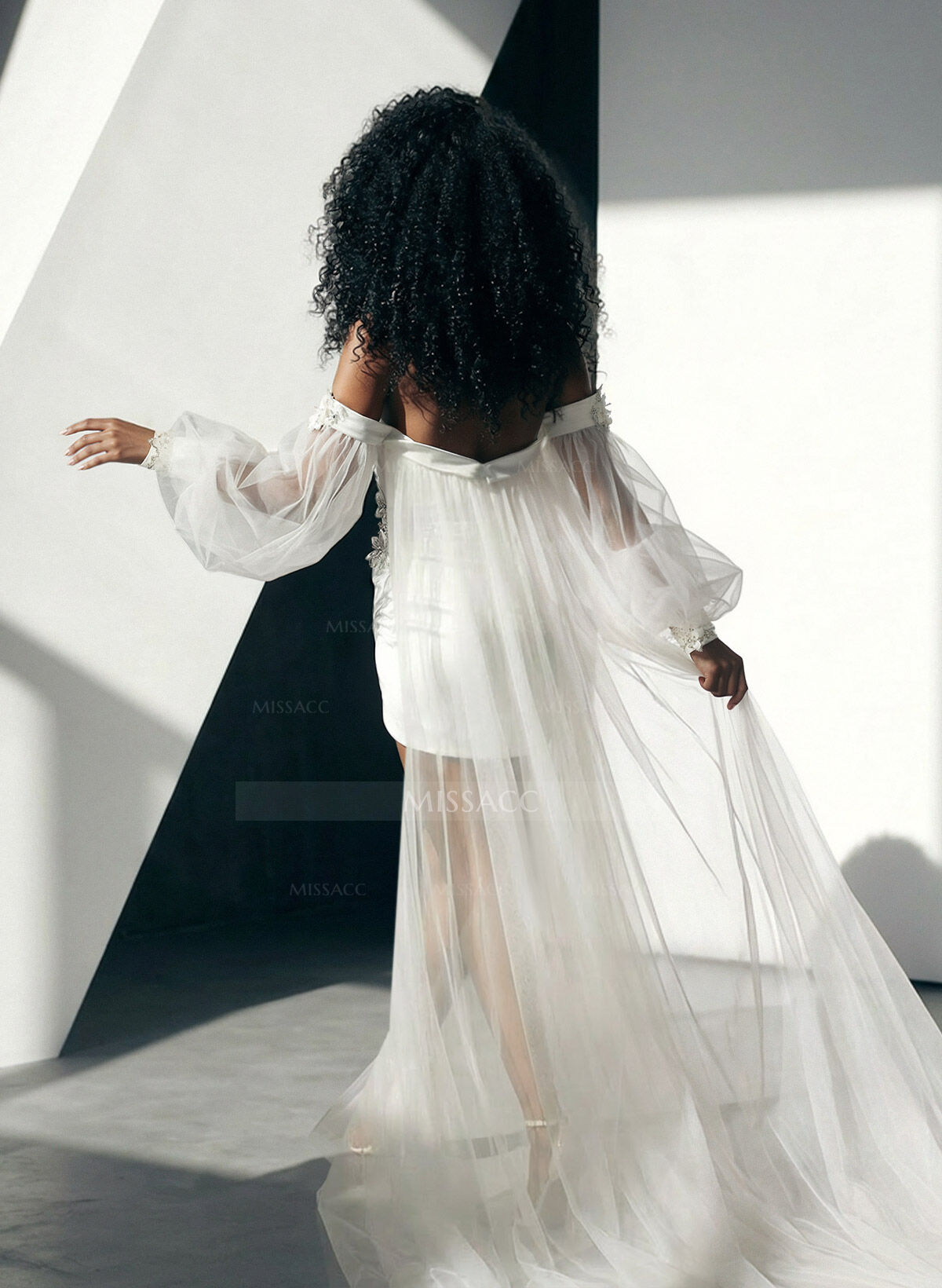 Little White Strapless Wedding Dress With Detachable Wrap