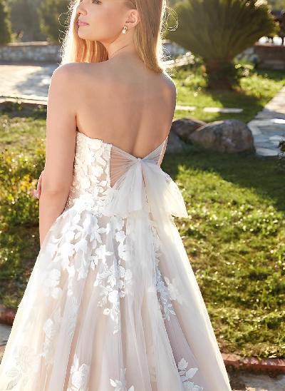Lace Ball-Gown Romantic Wedding Dresses With Tulle